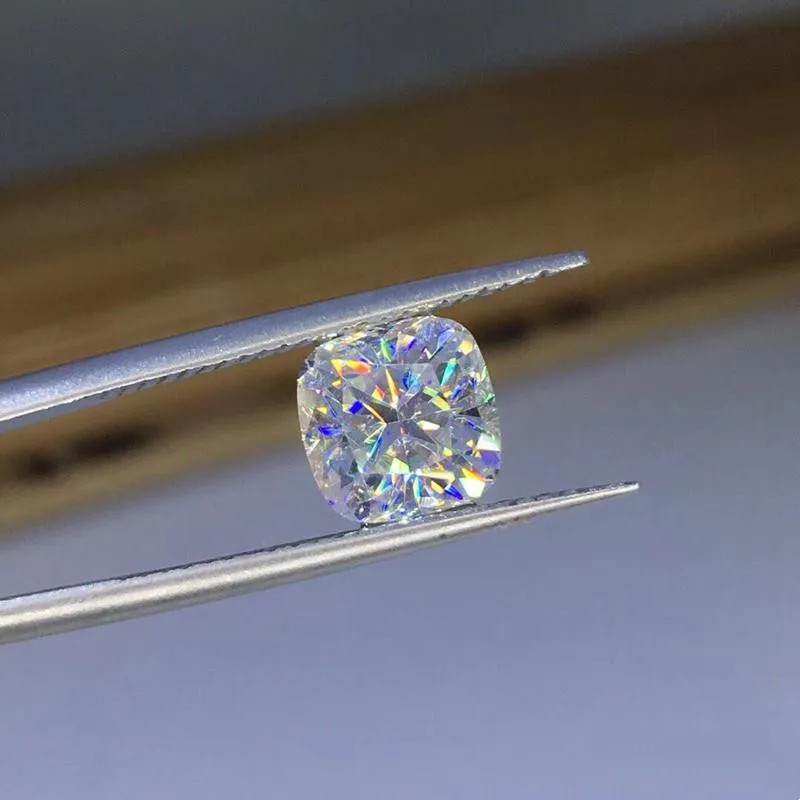 US GRA Cushion Cut 0.1-4ct Moissanite Loose 1-10pcs D Color VVS1 Wholesale Price