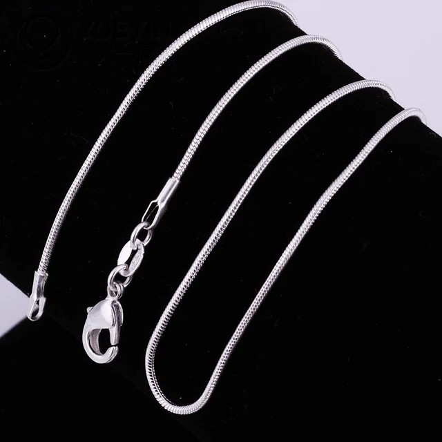 Men&Women’s 925 Sterling Silver Tarnish-Free Italian Snake Chain Necklace 16-24*