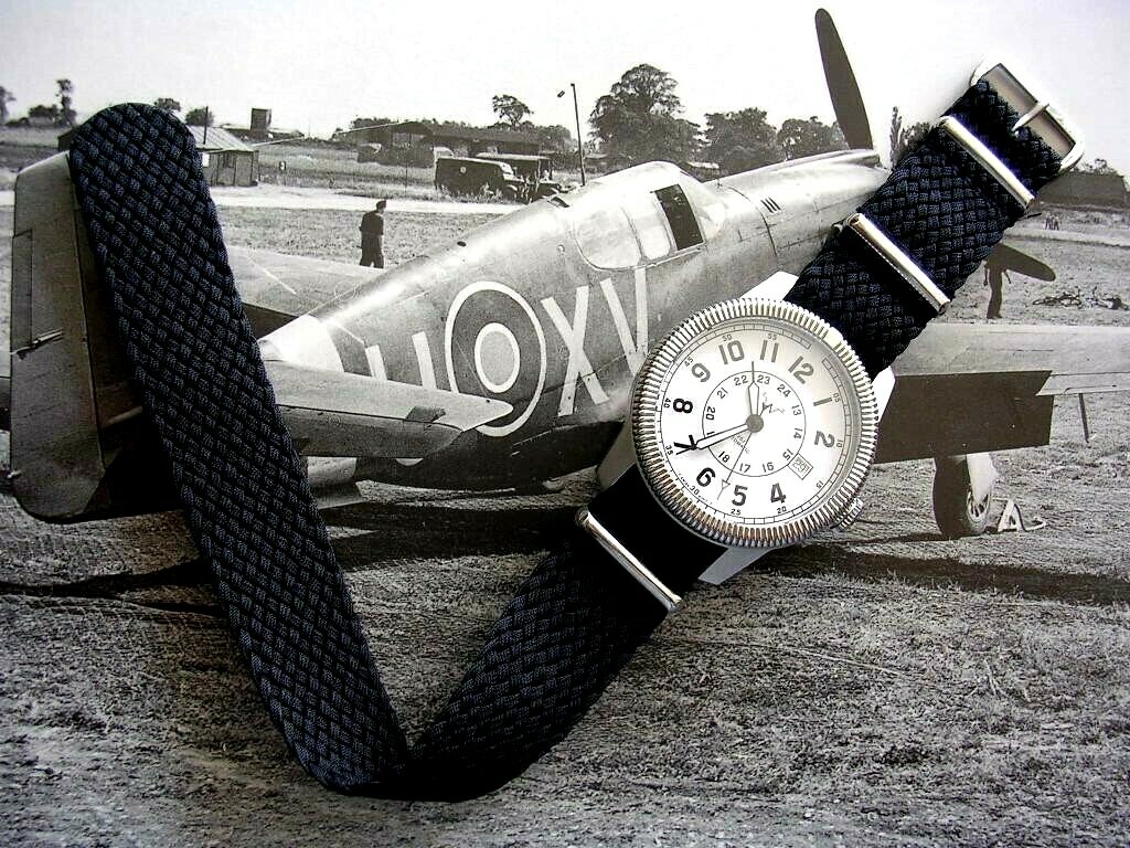18mm Black Woven Braided SS NATO G10 ® Premium Nylon watch band strap IW SUISSE
