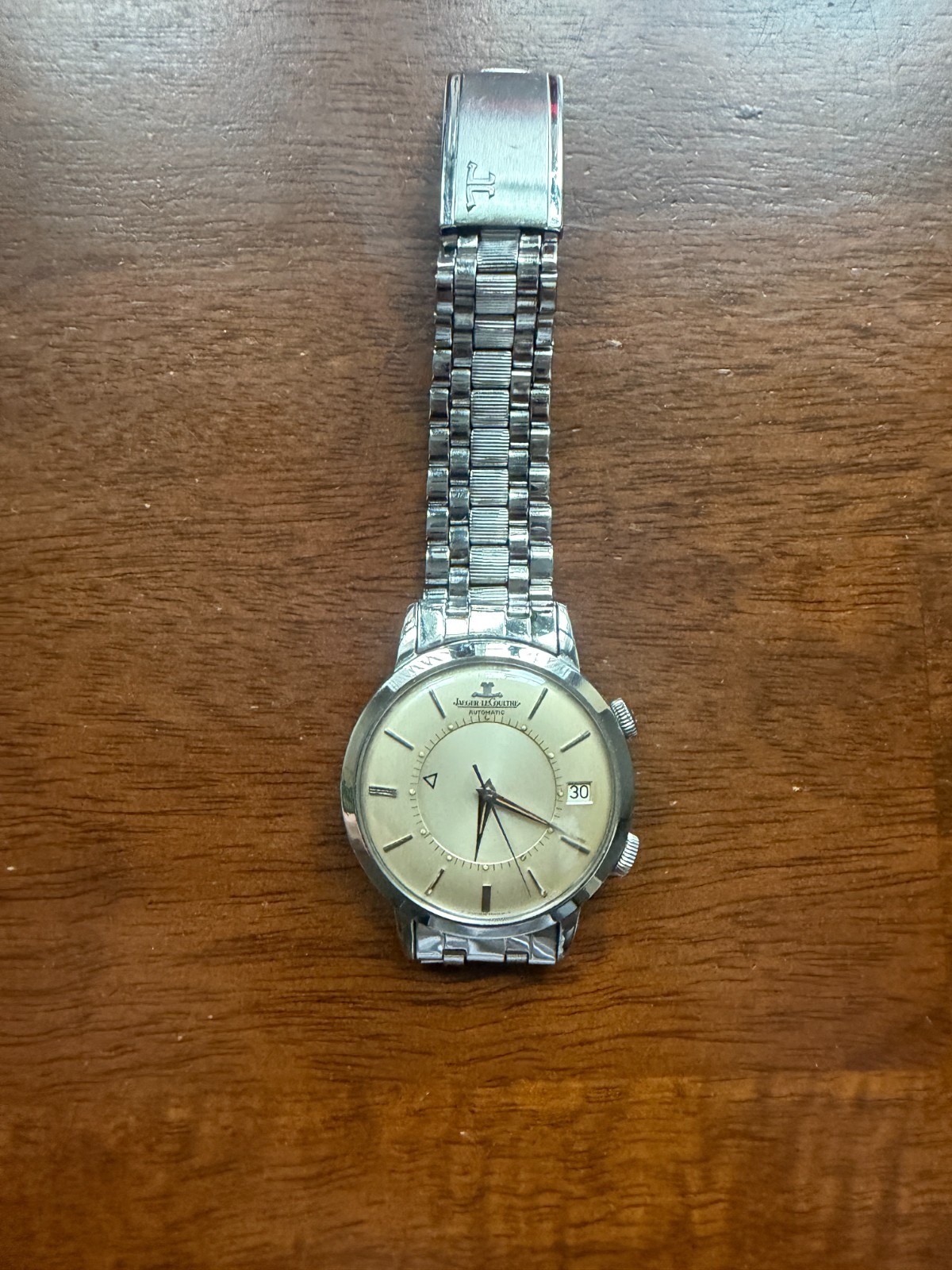 Vintage Jaeger-LeCoultre Memovox Stainless Steel with Guy Freres Bracelet
