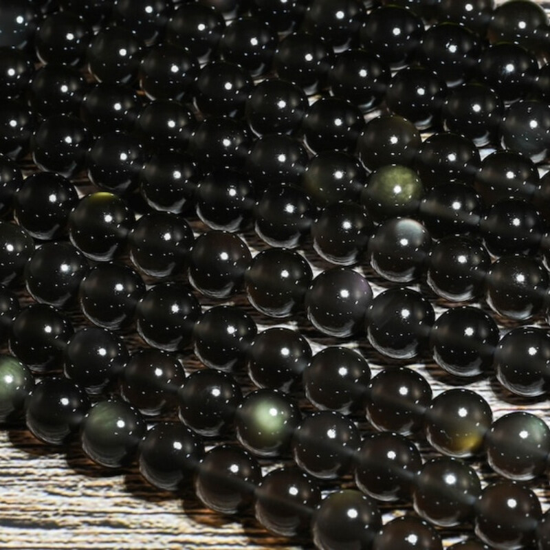4mm 6mm 8mm 10mm 12mm 14mm 18 Mm 20mm Natural Rainbow Black Ice Obsidian Beads