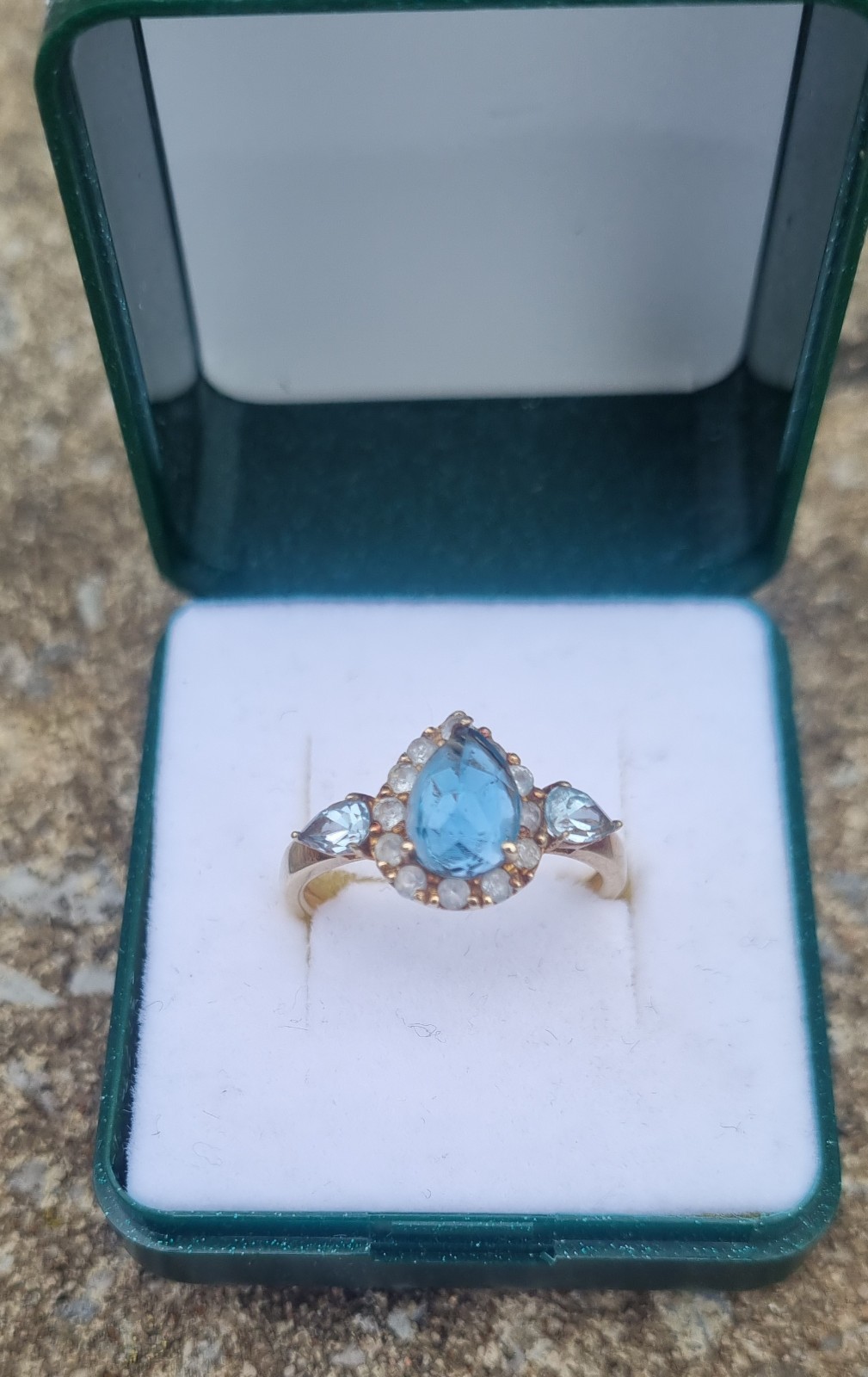 A hallmarked 9ct Gold Blue Topaz Dress Ring