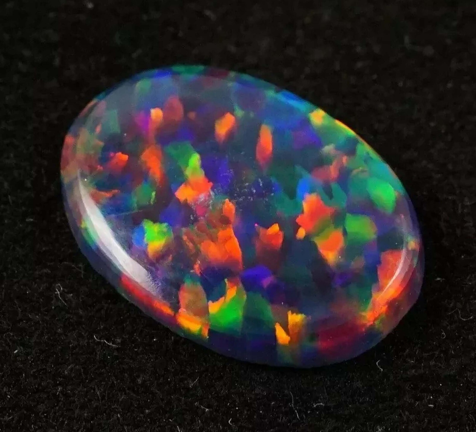 Natural Black Fire Opal Oval Cabochon 9.40 Ct Australian IGL Loose Gemstone 29S