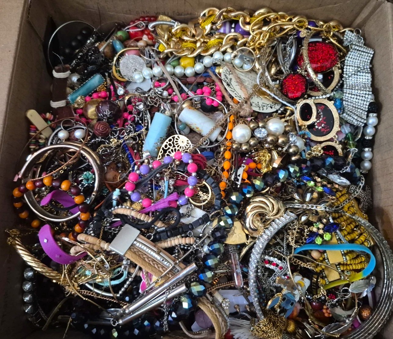 3 Lbs Unsearched Jewelry Lot VTG & Now Junk & Wear & Resell Tangled BIG FUN HUNT