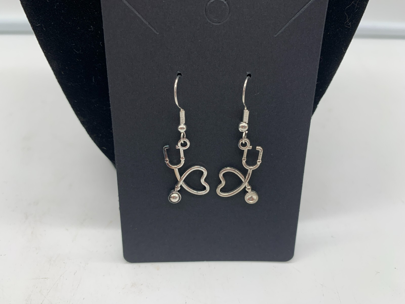 Metal Silver Stethoscope Dangle Earring Set DD01B10119