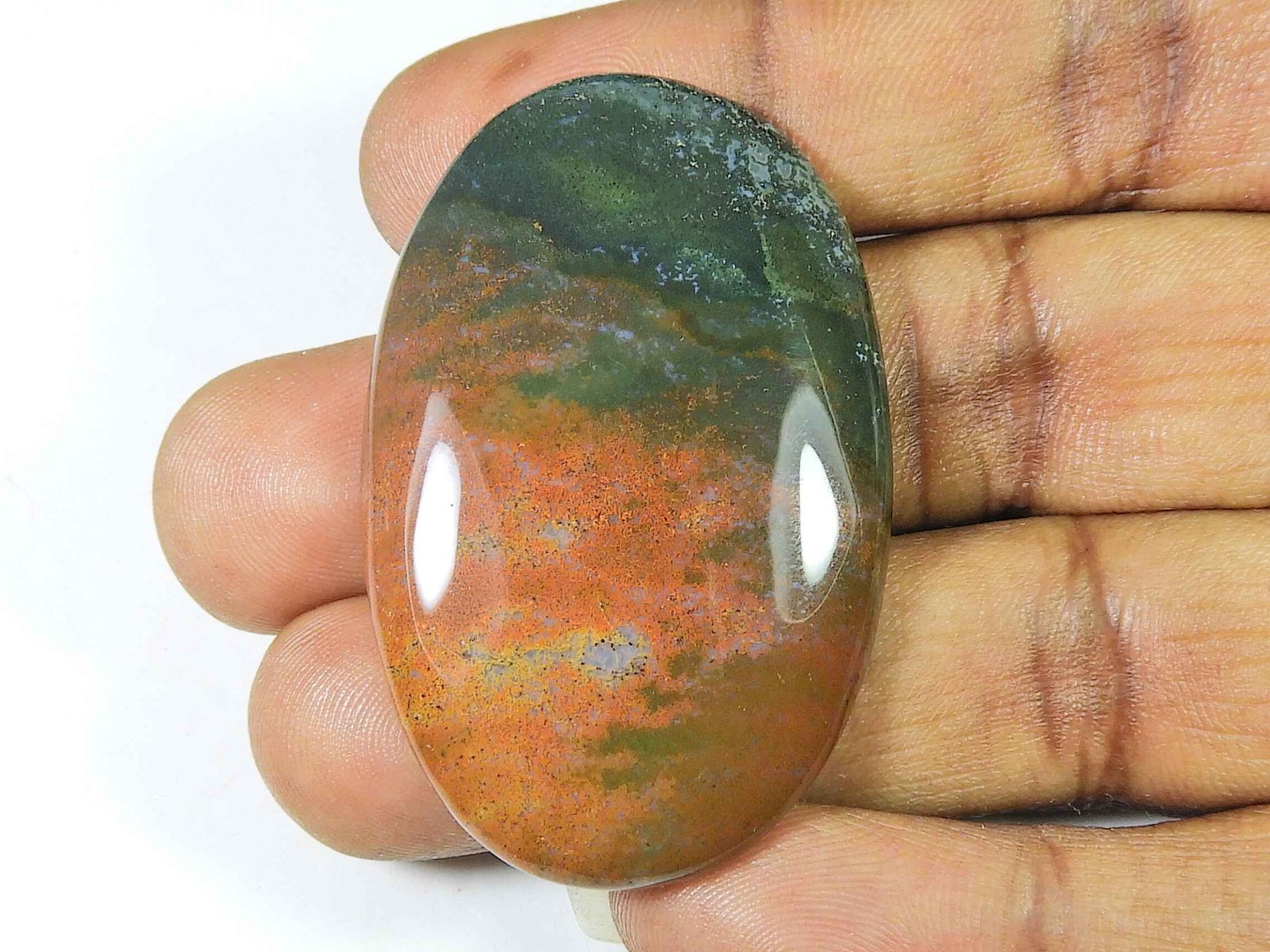 87Cts. Natural Affrican Bloodstone Oval Cabochon Loose Gemstone 31X49X07 MM