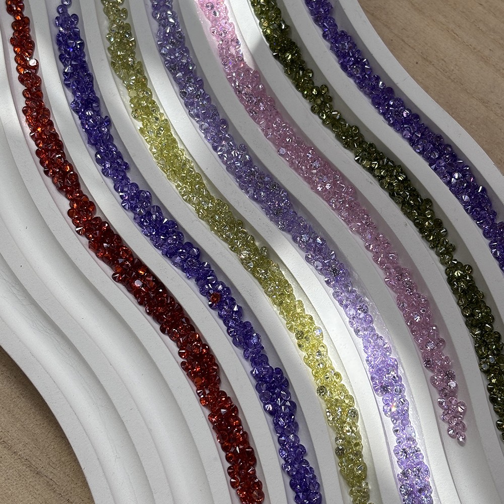 0.8mm-3.5mm 1000pcs Fancy Loose Zirconia Gemstone Round Cut Multicolored for DIY