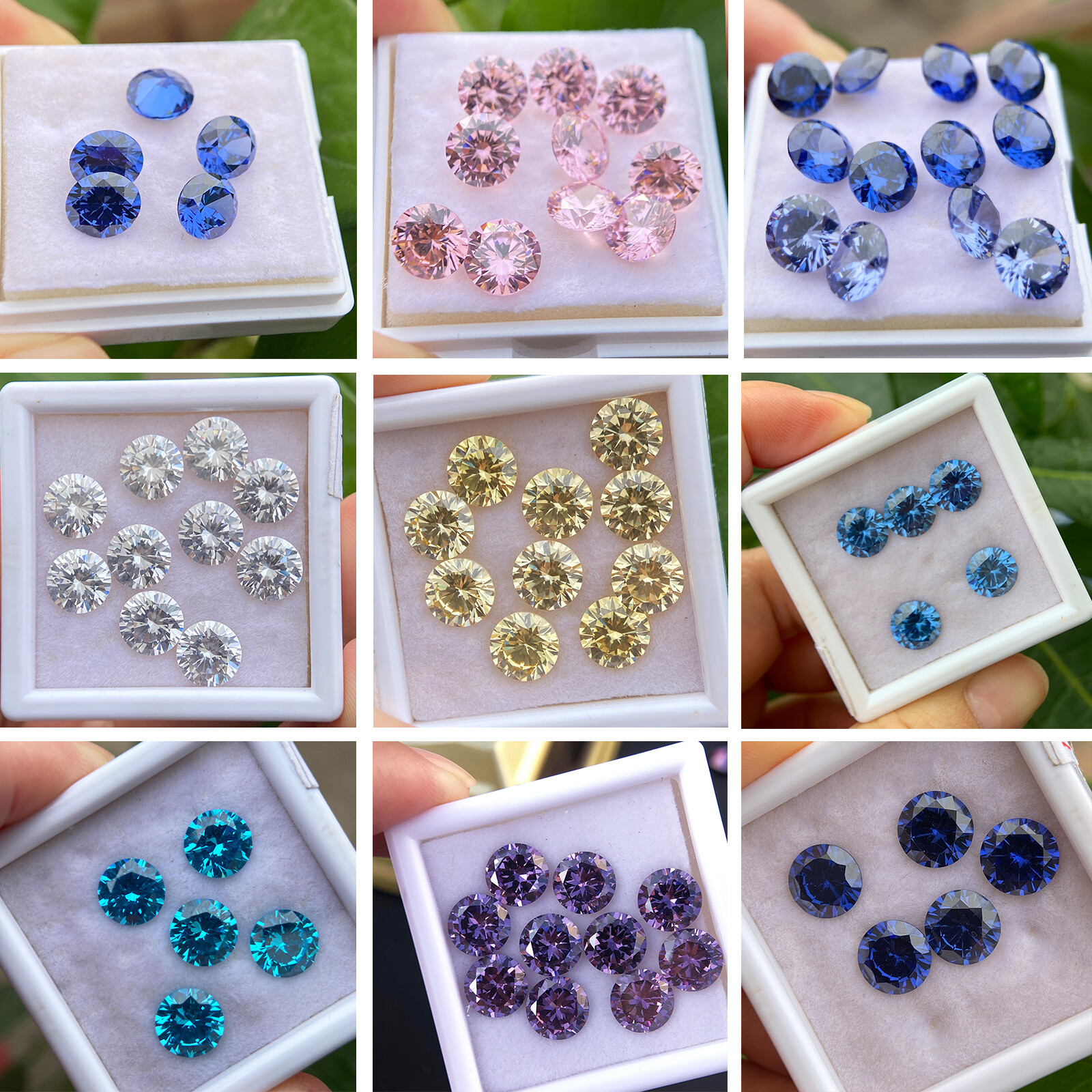 Full Size Round Multicolor Loose Cubic Zirconia AAAAA Stone Gemstone for Jewelry