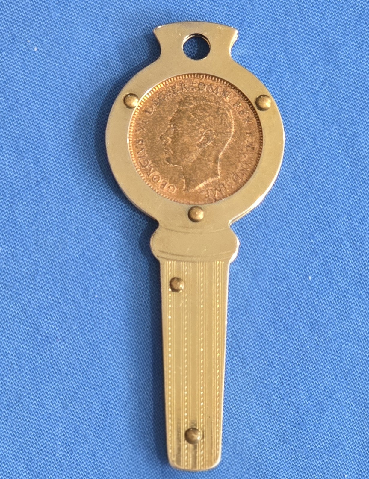 Vintage 1941 Farthing Coin Souvenir Keychain