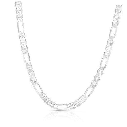 Verona Jewelers 925 Sterling Silver Necklace Figarucci, 3MM 24.0 Inches 5.5MM