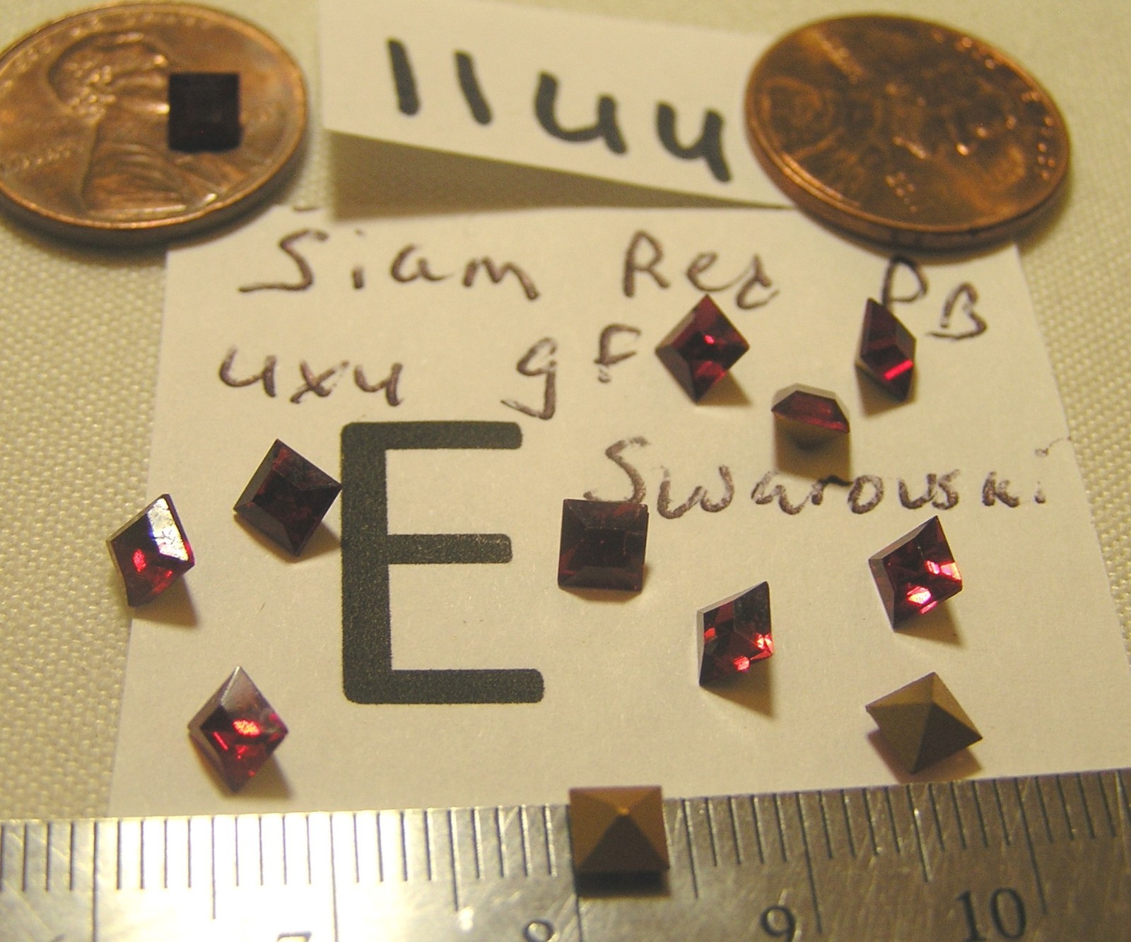 Vtg 4mm Square Swarovski Czech GF UF Pointed back Flat Rhinestone Jewelry Repair
