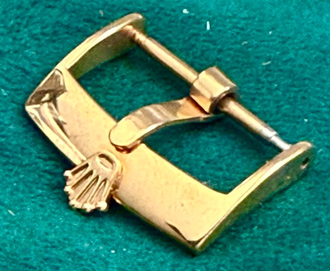 ROLEX 18mm Yellow 18k GOLD Plate Buckle Hammer Marked ACIERINOX ROLEXSA 1995