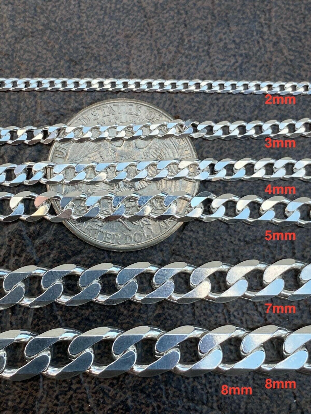 Real Solid 925 Sterling Silver Miami Cuban Chain Necklace Or Bracelet ITALY Curb