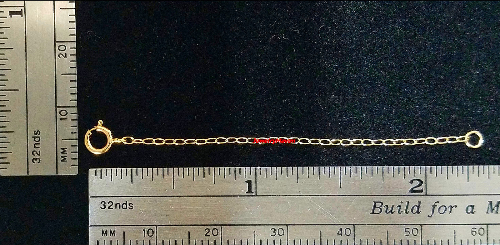14k 1.2mm Cable Rose Gold 4.5mm Spring Ring Clasp 2.25″ Safety Chain Extender