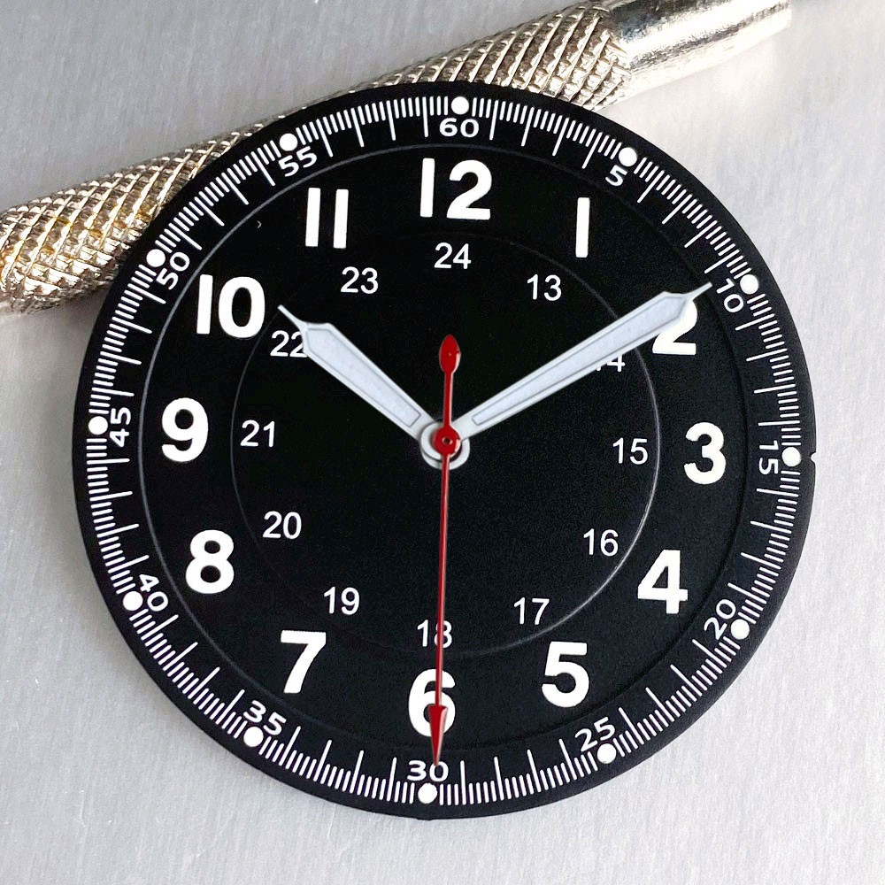 33.5mm Black Silver Blue Watch Dial Hand Set Luminous Fit NH35 NH36 Miyota 8215