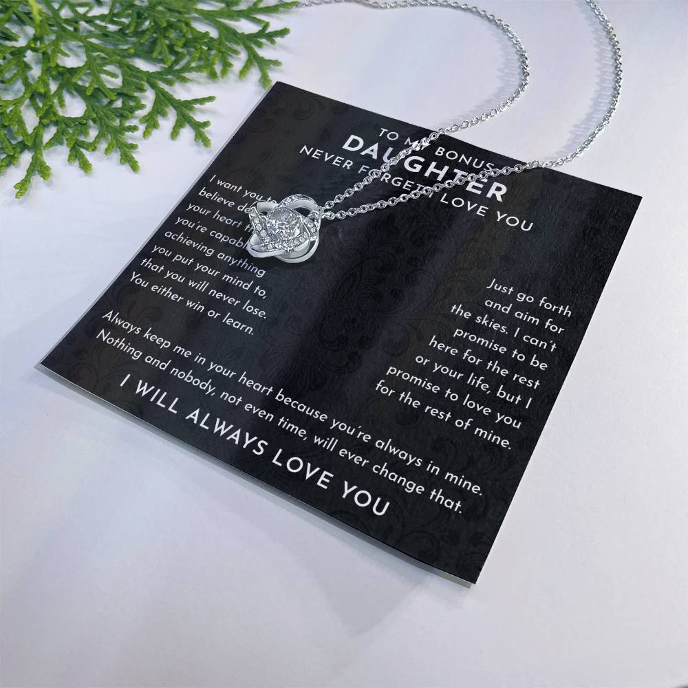 To My Bonus Daughter Gift, Bonus Daughter Necklace, Bonus Daughter Jewelry Gifts