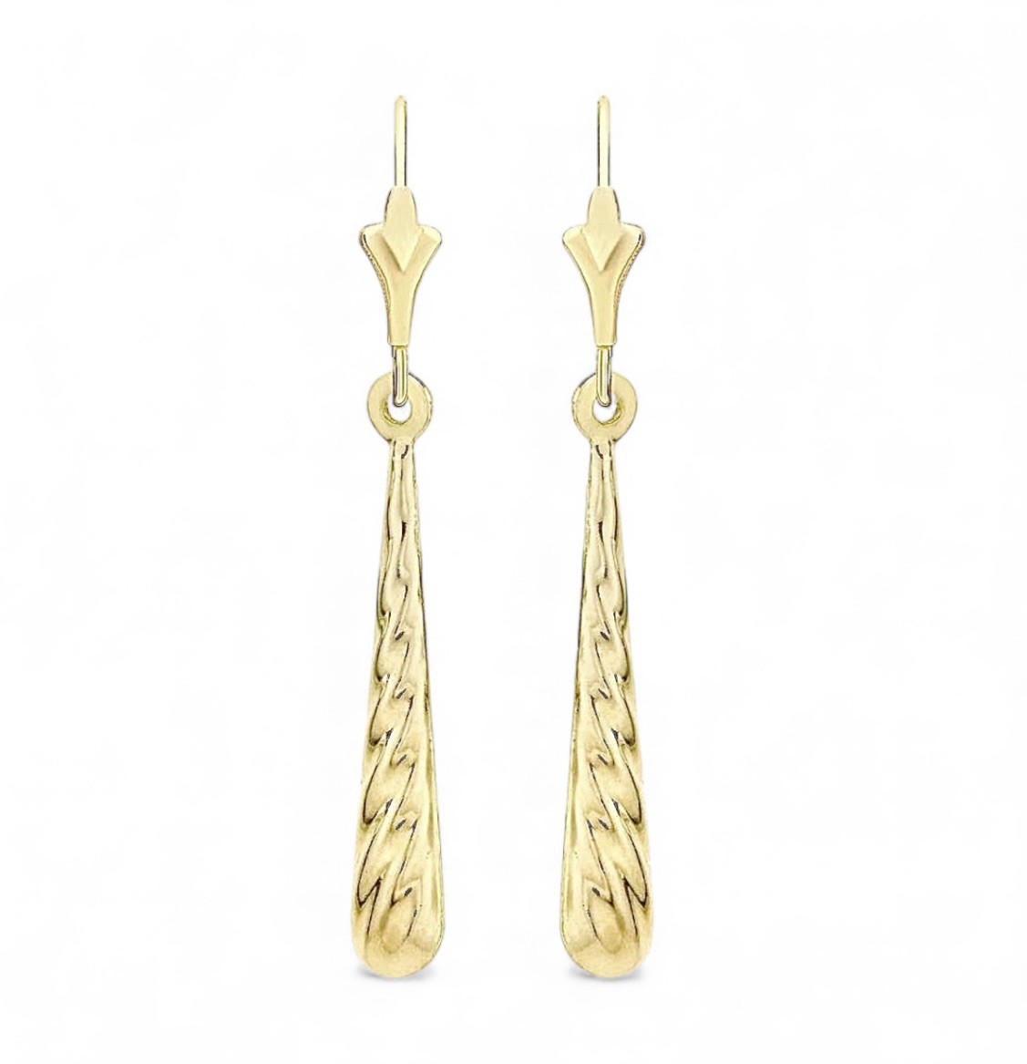 9ct Gold Drop Earrings 30 x 4mm Dangle 375 Yellow Gold Made in Italy RRP £156