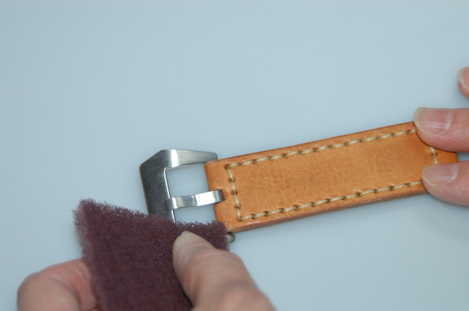 Satin / Brushed Refinishing Pad for T-Touch Watch Brushed Steel & Directions