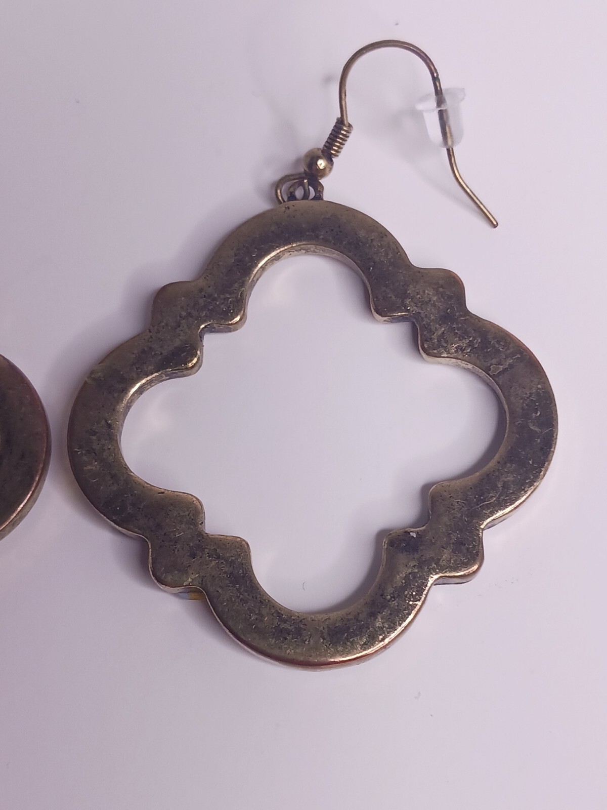 Trendy Morocco Frame Multicolor Enamel Pierced Dangle Earrings 1.75″
