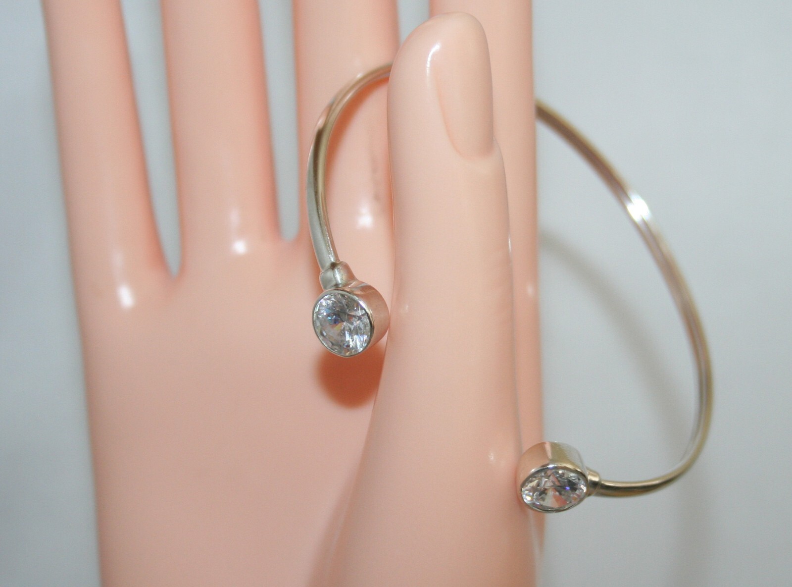 Silpada Cubic Zirconia Flexible Punctuation Cuff Sterling Silver Bracelet B2400