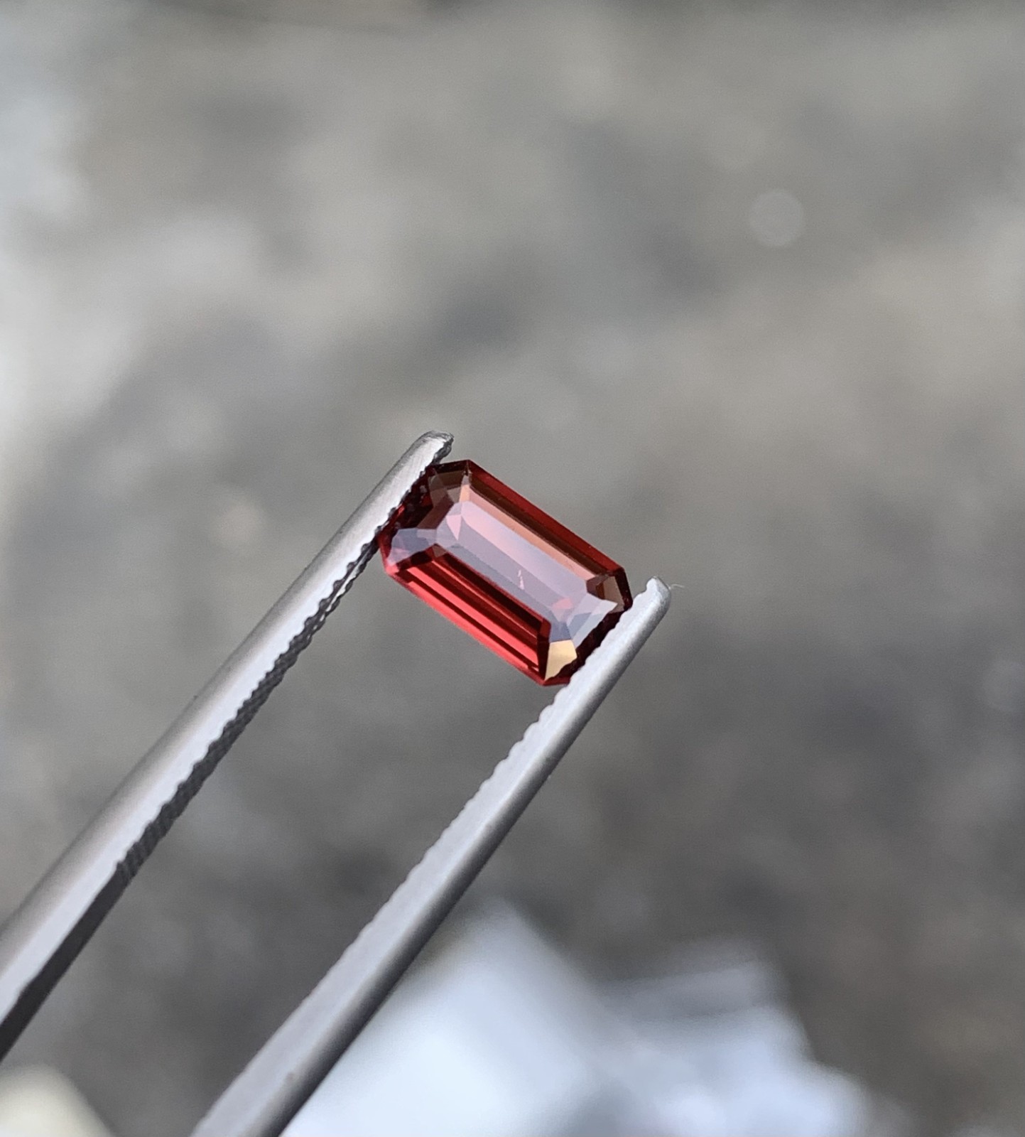Red Spinel 1.27 Carat Slightly Included Emerald Cut 9mm Burma Loose Gemstone