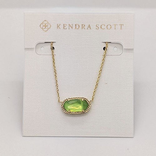 New Kendra Scott Elisa Gold Pendant Necklace in Peridot