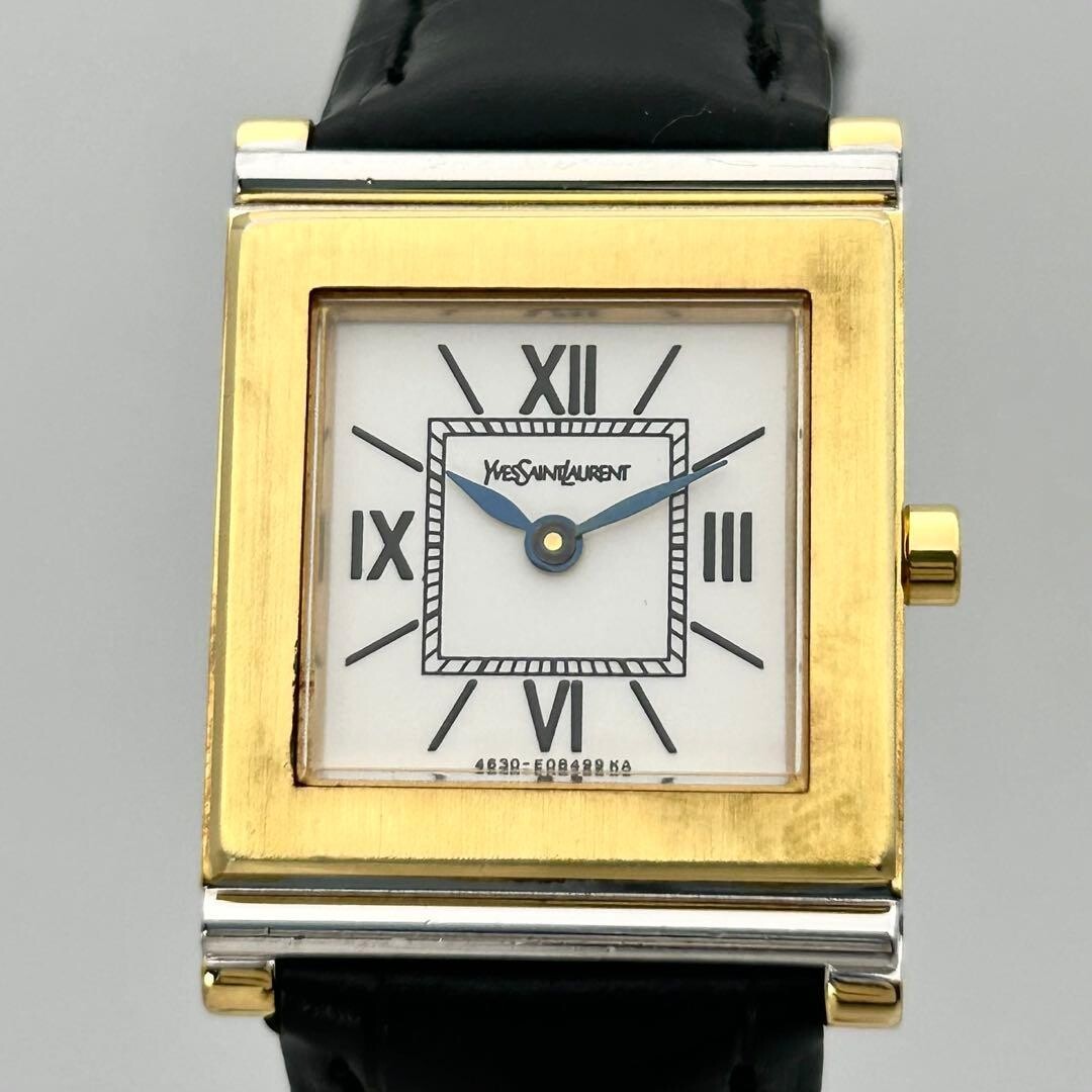 Yves Saint Laurent 4625-E68613 Womens Gold Square Quartz Watch Roman Dial