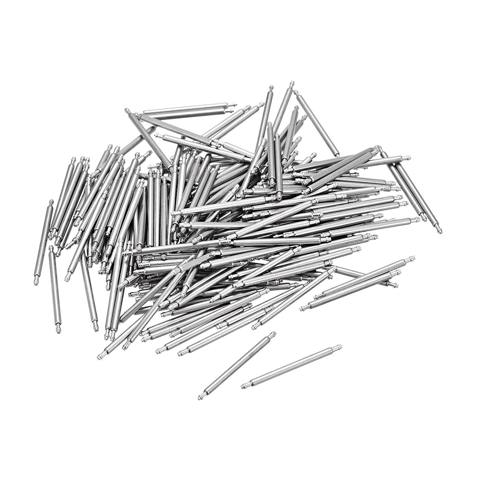 200 pcs 18mm Watch Band Pin 1.3mm Dia Steel Single Flanged End Spring Bar Pins