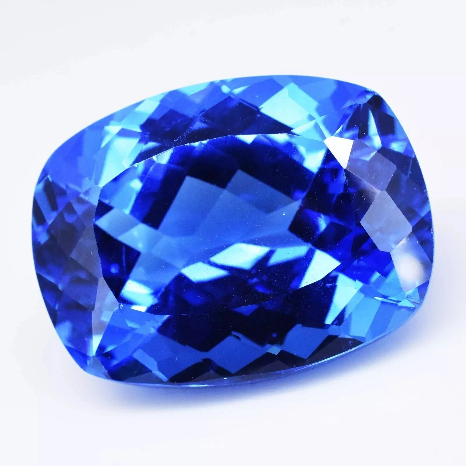 Natural Cushion Cut Stunning Blue Sapphire 40-50 ct Cambodian Certified Gemstone