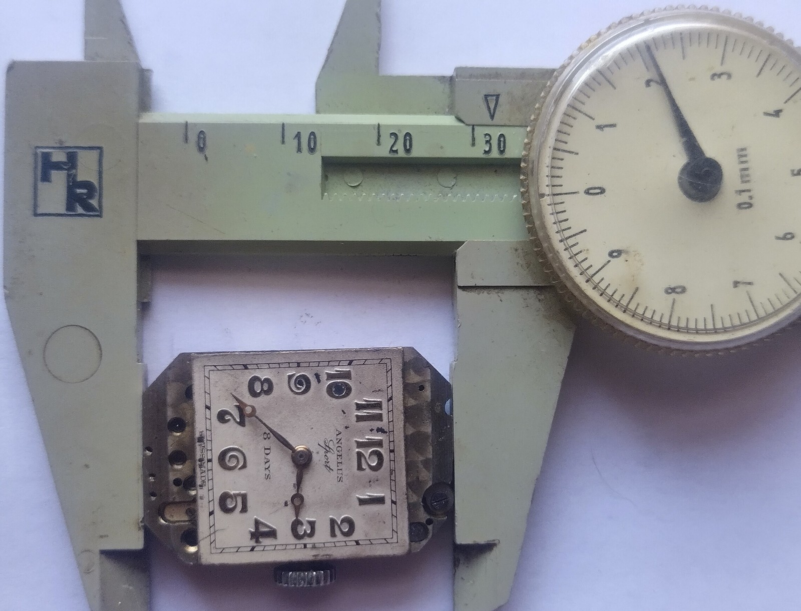 Angelus 8 Days Sport wristwatch movement c.30s