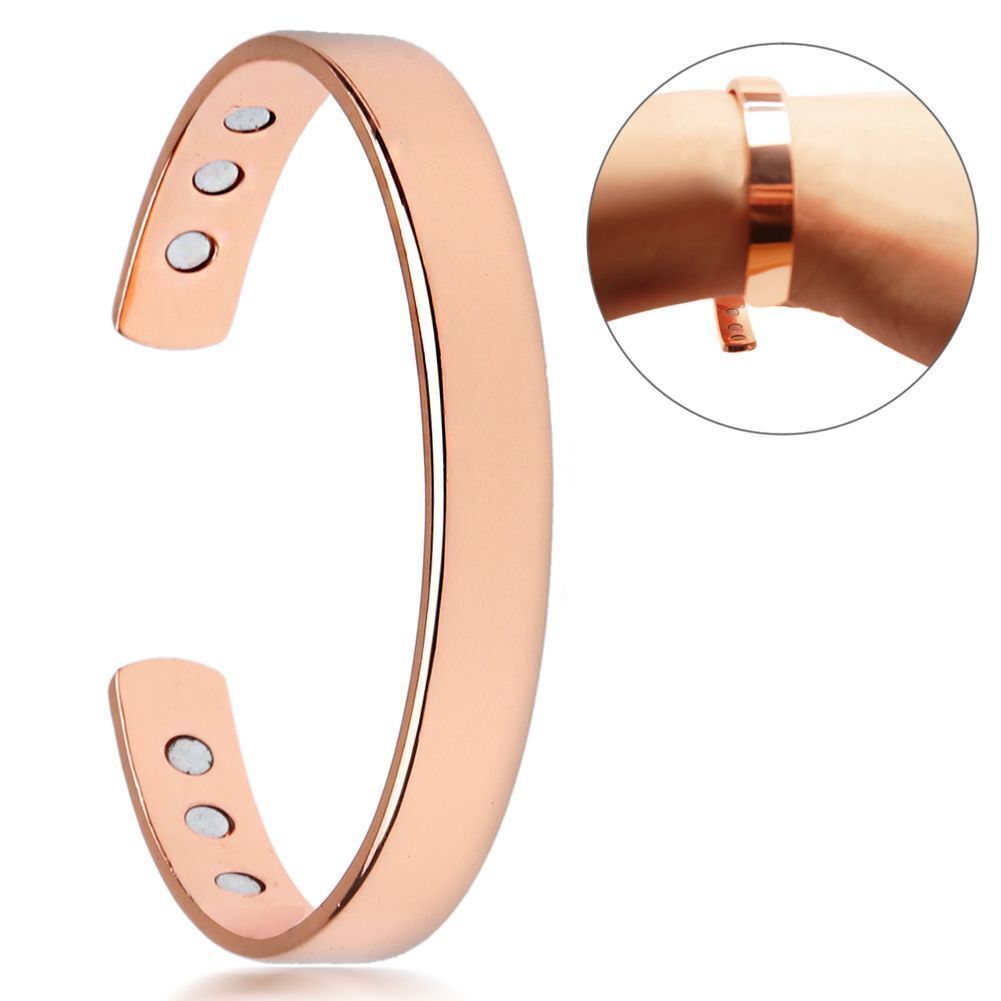 2× Pure Copper Magnetic Bracelet Arthritis Therapy Energy Bangle Pain Relief USA