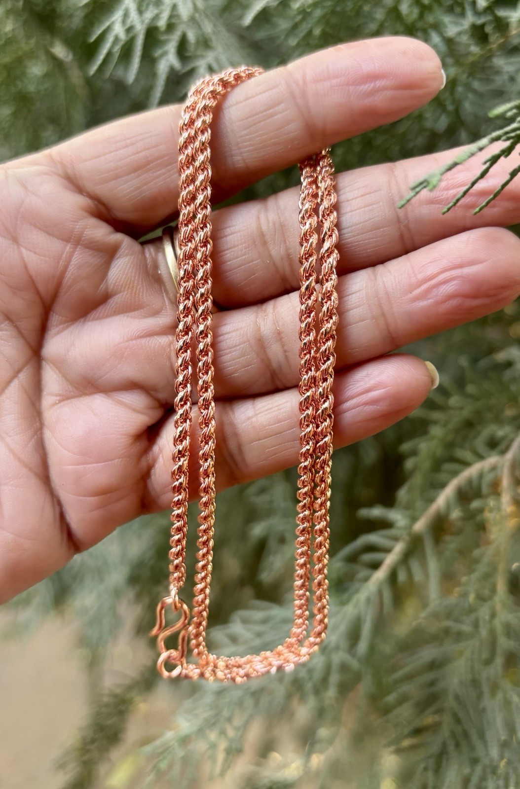 24 inch Pure Copper Thick Rope Chain Necklace, Healing Copper Jewelry, Spiritual