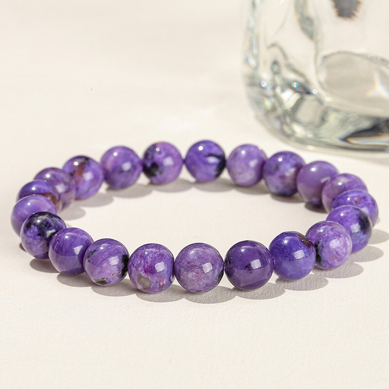 Genuine Charoite Crystal Balance Round 8MM Bead Healing Protection Bracelet Gift