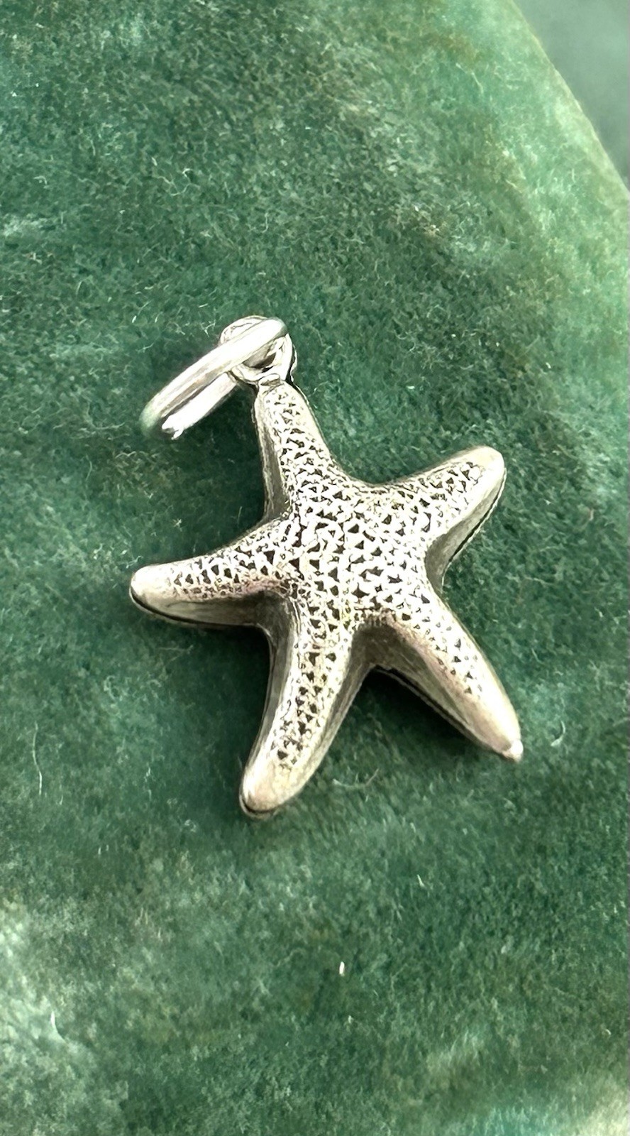 Starfish Charm Sea Star Nautical Pendant Silver Plated Brass Antiqued