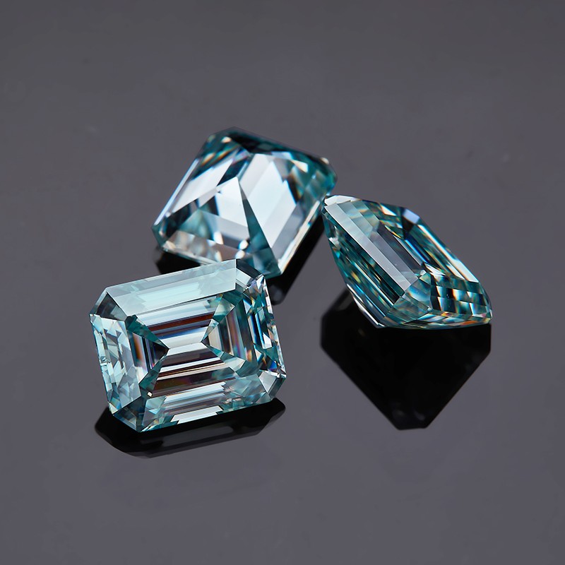 Brilliant Emerald Cut 0.2-10ct D Moissanite Loose Multiple Color VVS1 Gemstones