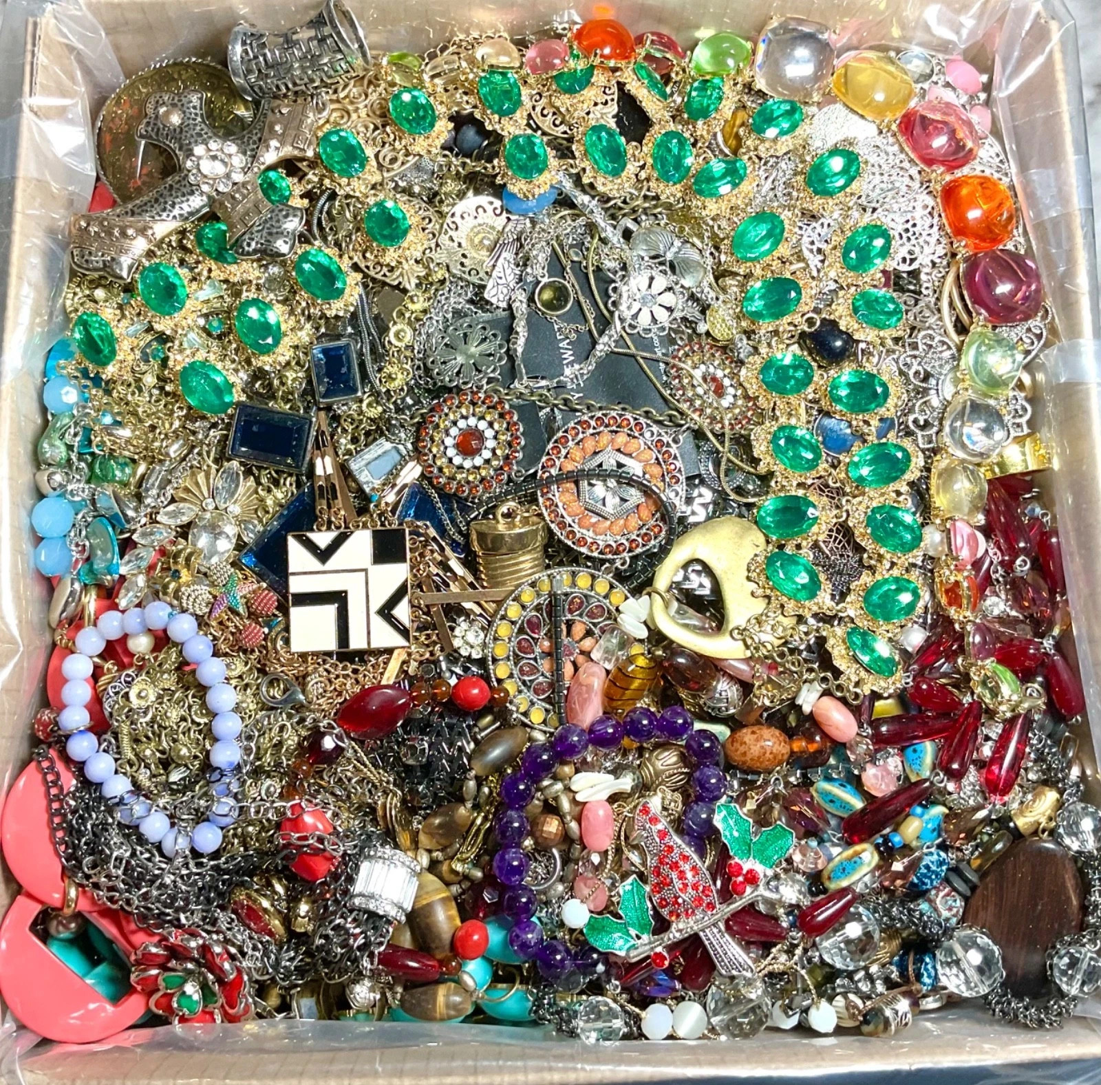 10 Pound Lbs Unsorted Huge Lot Jewelry Vintage & Modern Junk & Resell Tangled In