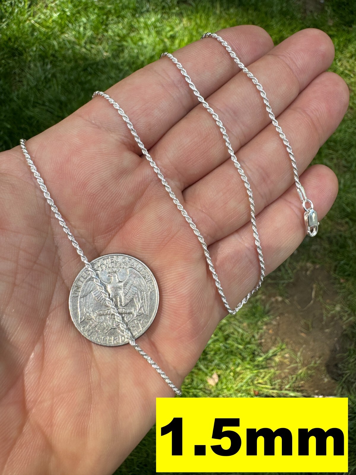 Cadena Rope Plata Esterlina 925 Real Hombre Mujer 1.5-5mm Italia 16-30″