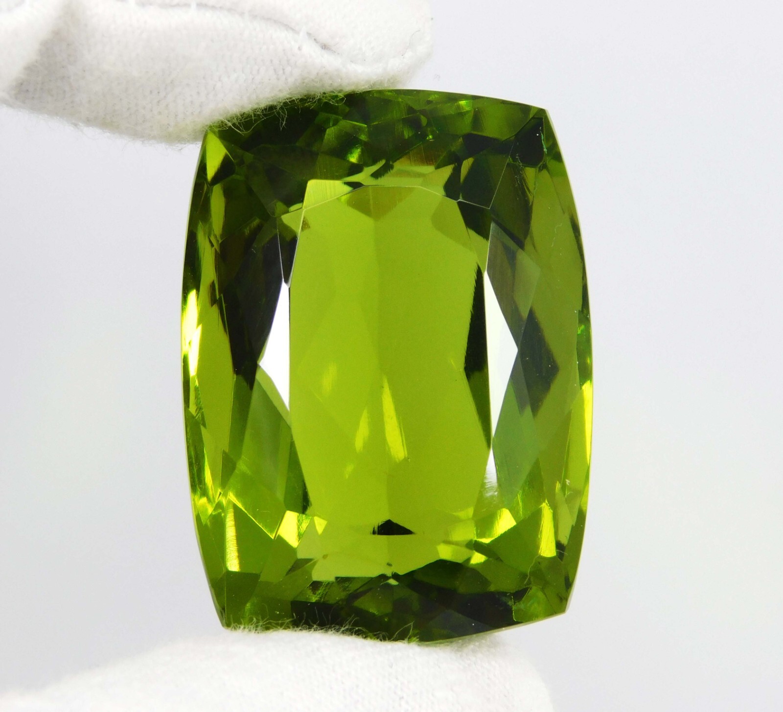 112.65 Ct Natural Green Peridot Cushion Cut Certified Loose Gemstone