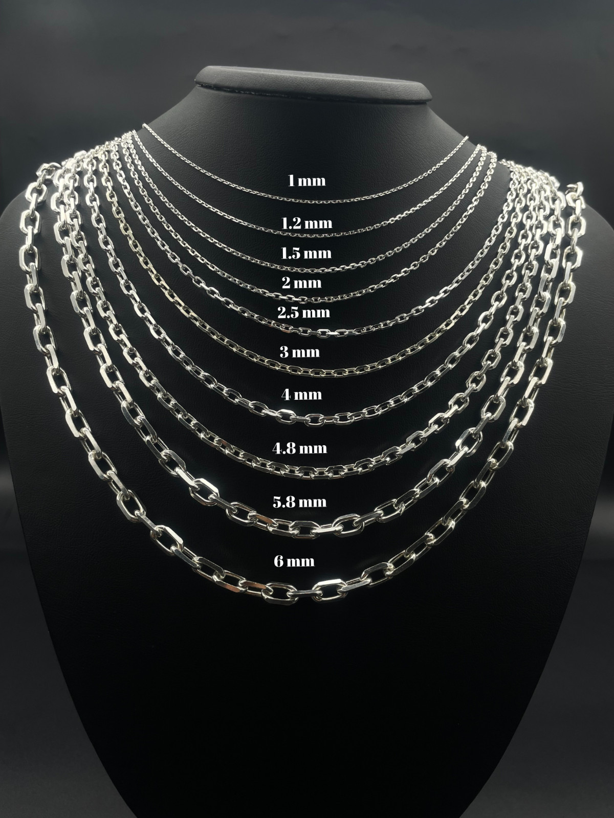 Men Cable Link Anchor 925 Sterling Silver Chain Necklace Gift for Birthday Chain
