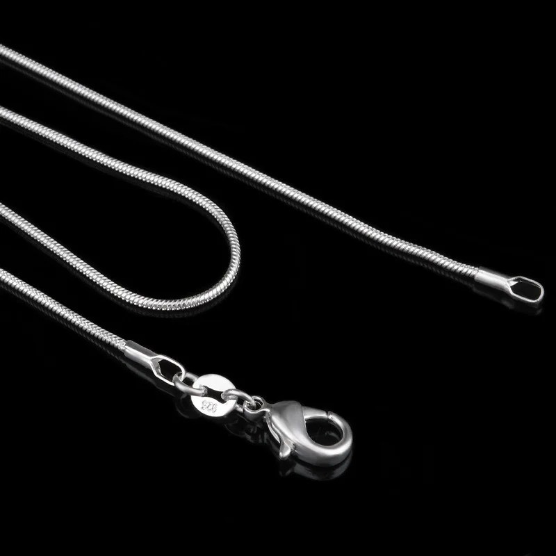 Silver snake chain necklace, 40-60 cm long, 2mm thick, suitable for women, men