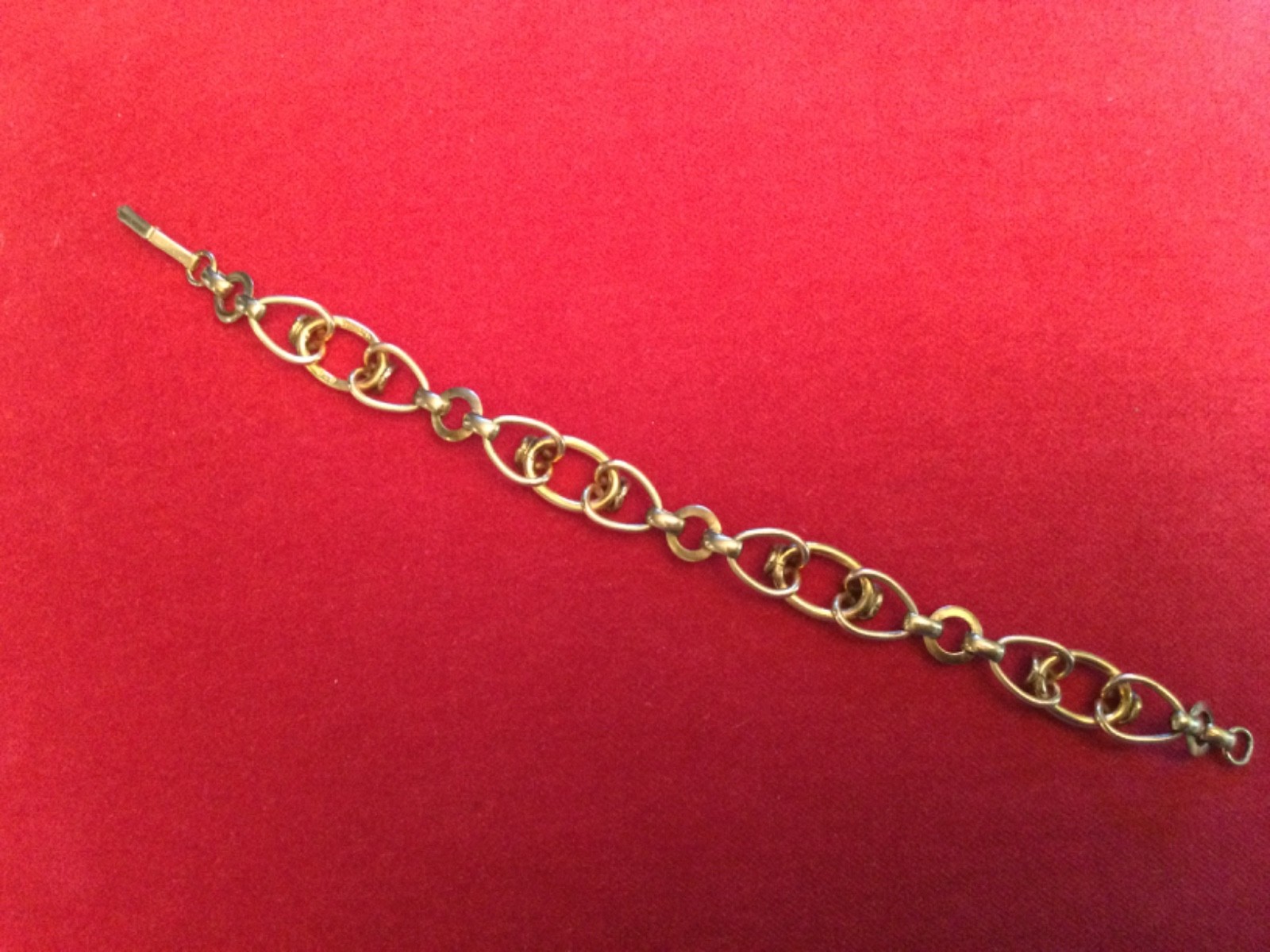 Vintage Mid Century 1/20 12K GF Interlocking Circle Link Chain Bracelet HSB