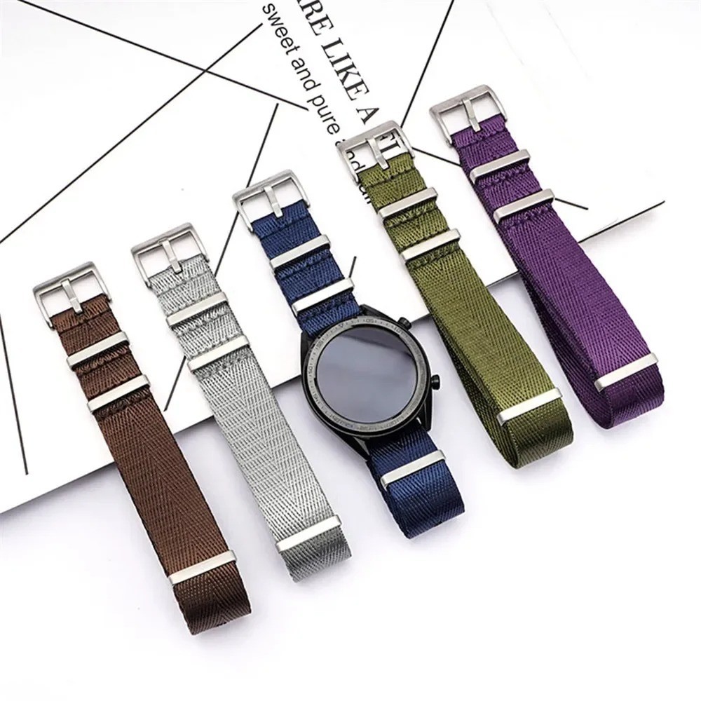 18mm 20mm 22mm 24mm Canvas Military Nylon Watch Strap Band