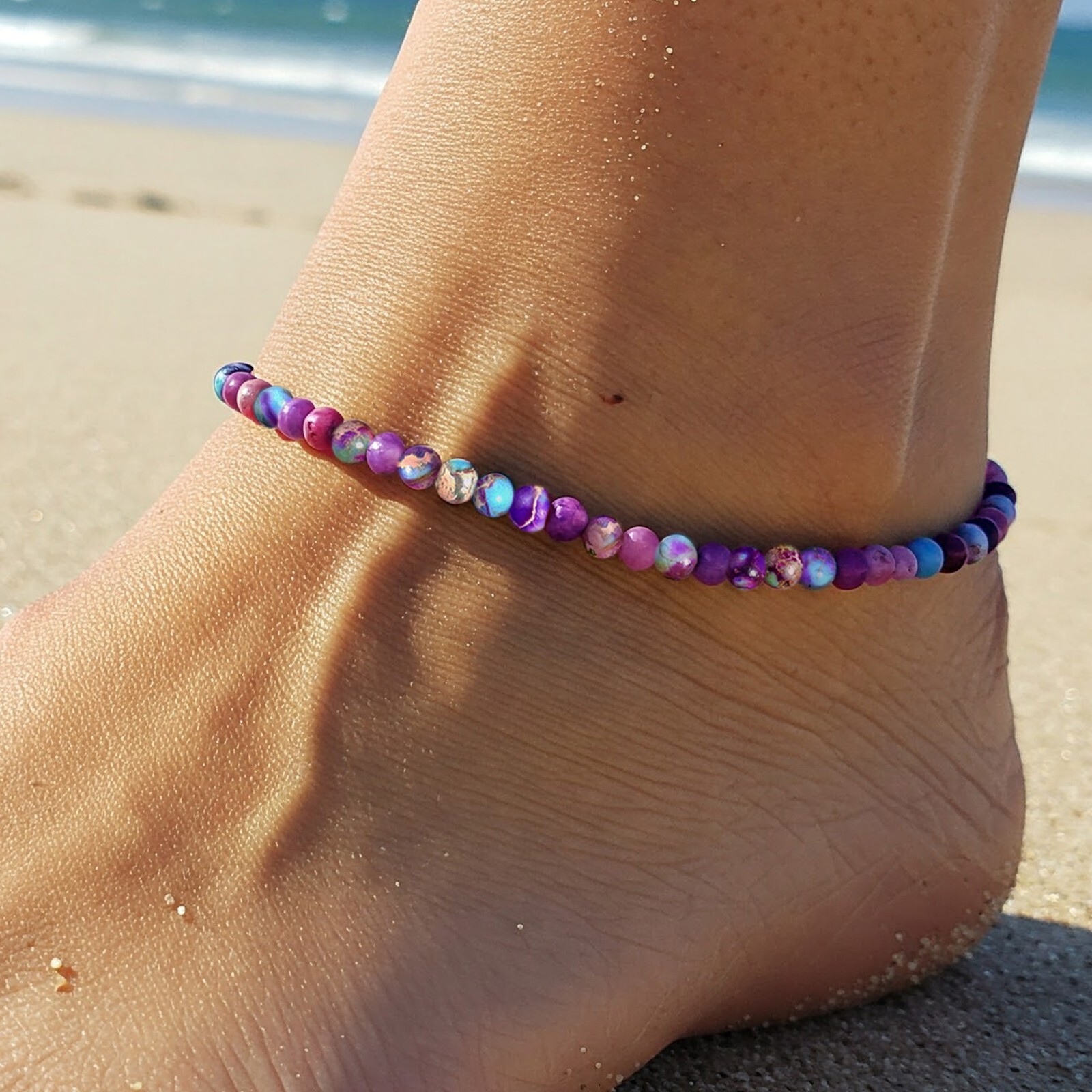 2025 NEW Tiny Sea Sediment Anklet for Woman Colorful Anklet Dainty Anklet Gift