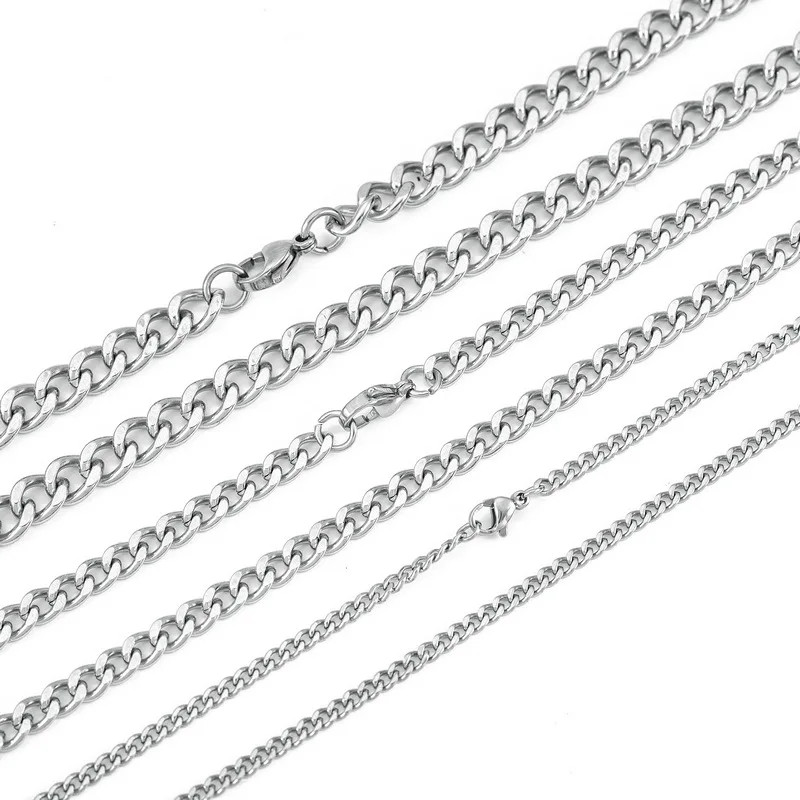 Men Simple Stainless Steel Cuban Chain Necklace Hip Hop Street Jewelry For Women