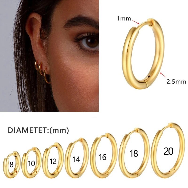 Stainless Steel Huggie Hoop Earrings Unisex Fashion Jewelry For Women, Men