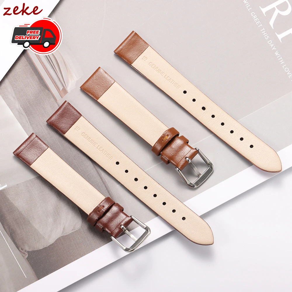 10mm 12mm 14mm 16mm Genuine Leather Watch Band Replacement Waterproof Bracelet