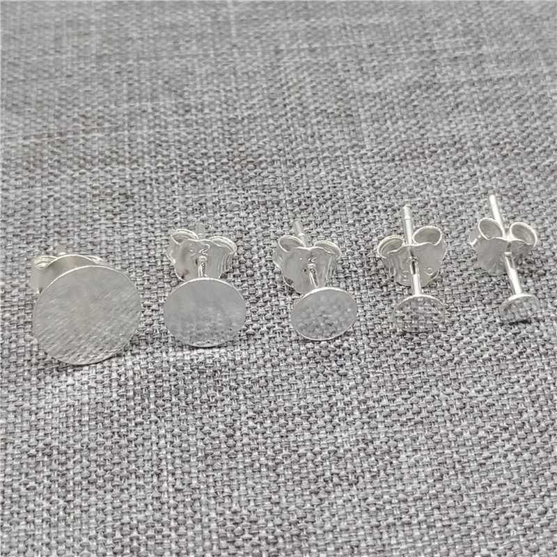 20prs 925 Sterling Silver Earring Posts w/ Flat Back 2mm 3mm 4mm 5mm 6mm 7mm 8mm
