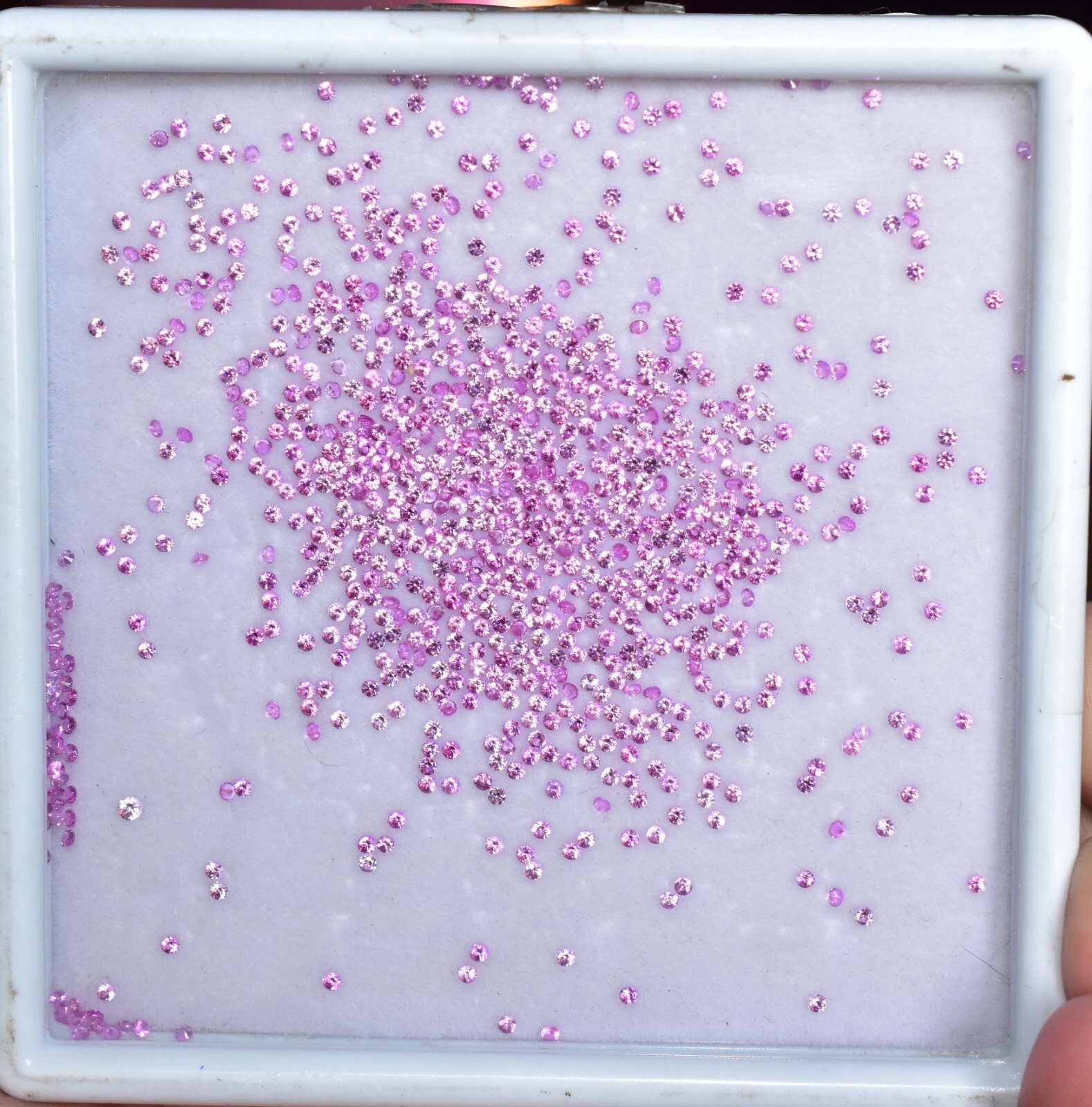 859 Pcs Natural Mogok Pink Ruby AGL Certified 1×1 mm Round Shape Loose Gemstone