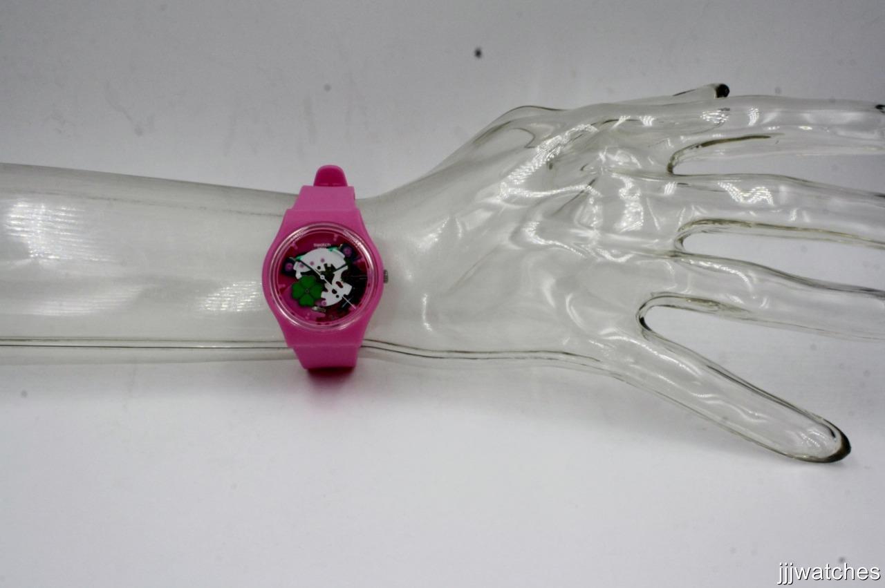 New Swiss Swatch Originals Flowerfull Get Lucky Pink Women Watch 34mm GP147 $80