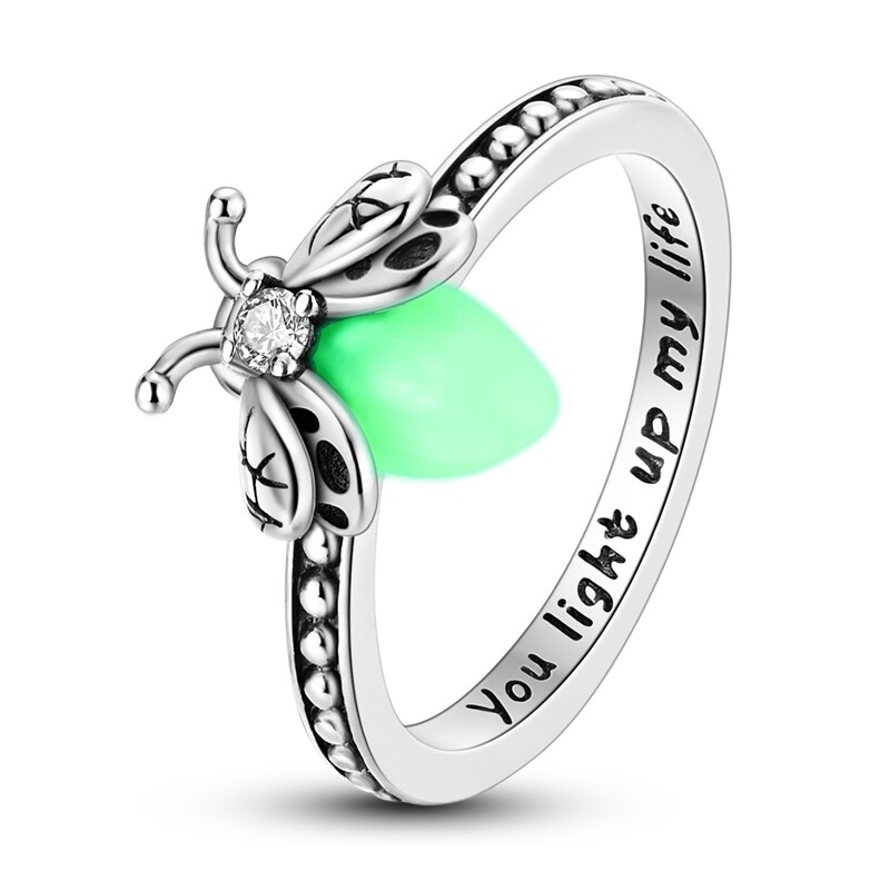 MULA Original Luminous Firefly Finger Ring CZ Women Jewelry 925 Silver Plated